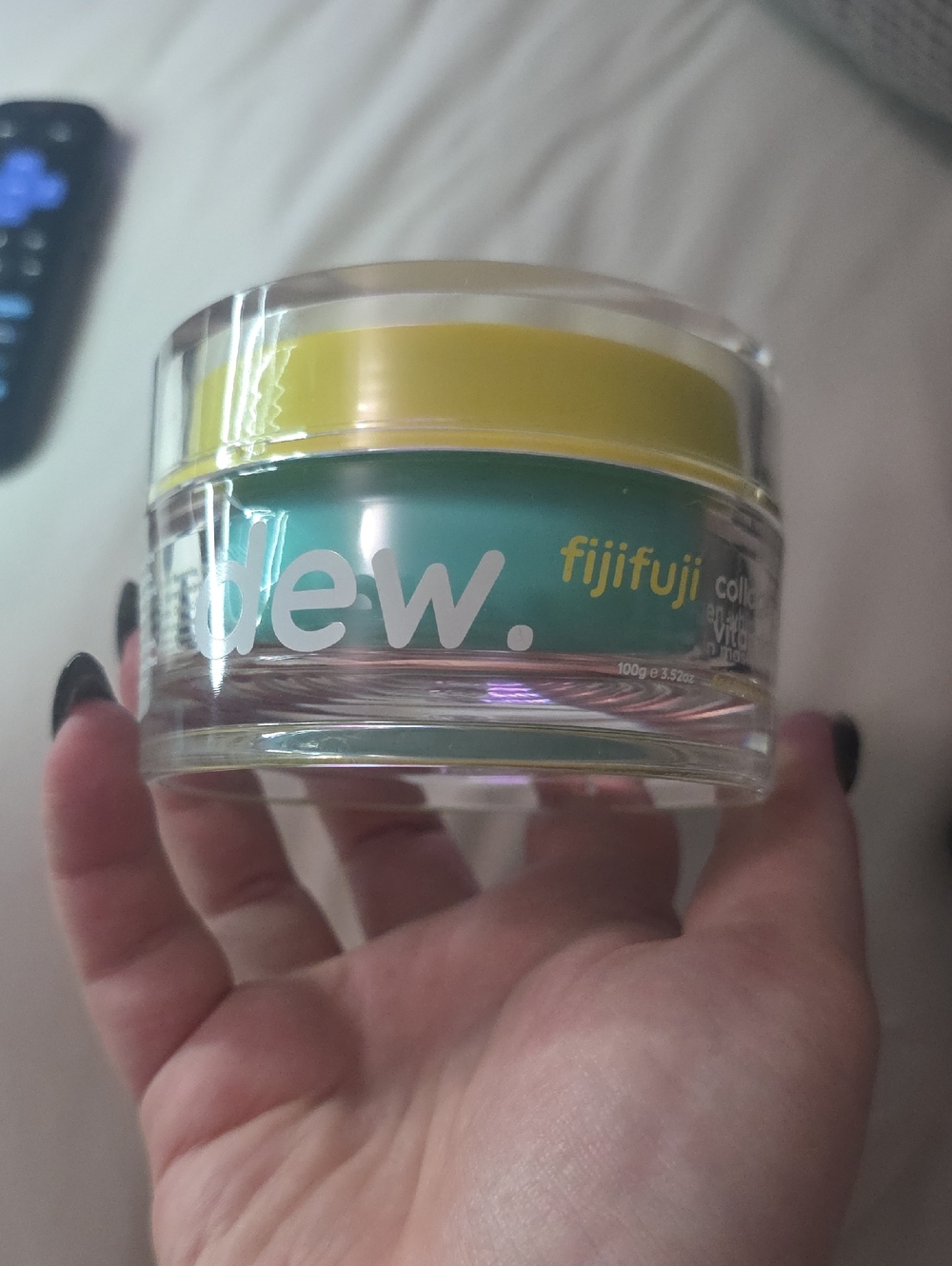 dew. fujifuji Skincare Cream Jar in Teal & Yellow